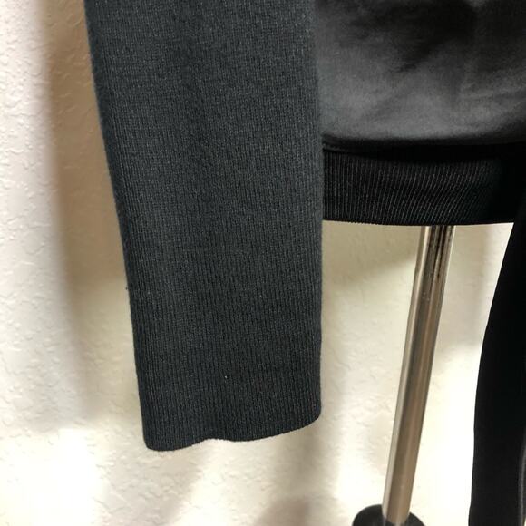 Cabi Crosstie black silky tie front knit back top size Medium #4288 - Picture 7 of 14